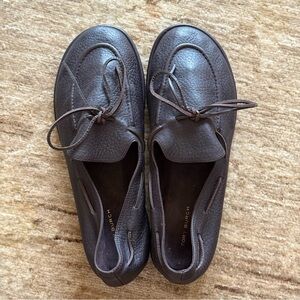 Tory Burch The Boaty Dark Brown Leather Loafers